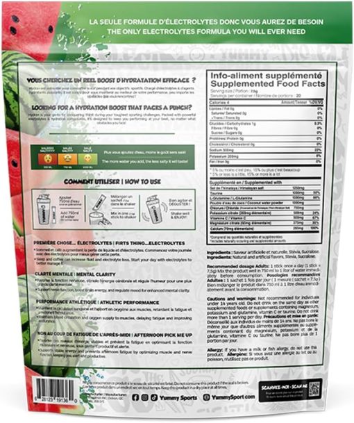 Électrolytes Hydra+ - Melon d'eau (sac de  20 sachets) – Image 4