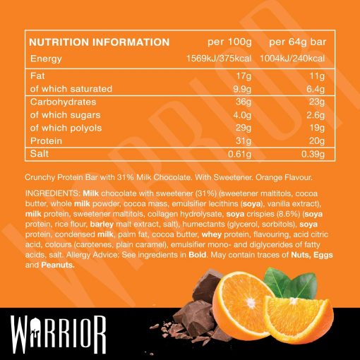 Barre protéinée chocolat à l'orange - Warrior Crunch – Image 2