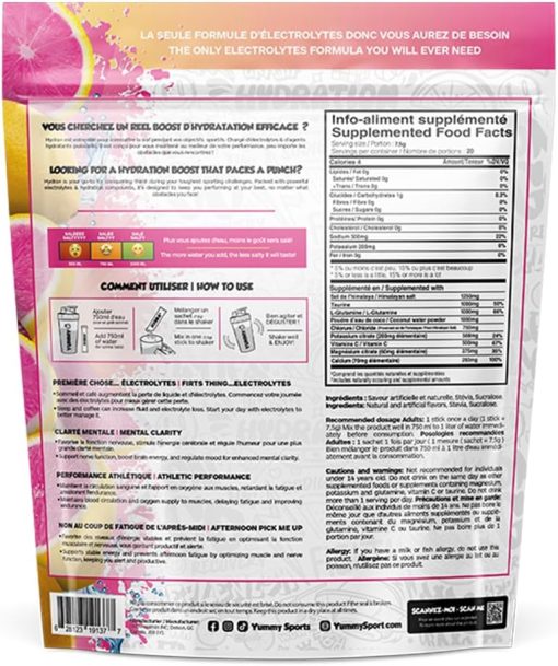 Électrolytes Hydra + Limonade rose (sac de 20 sachets) – Image 3