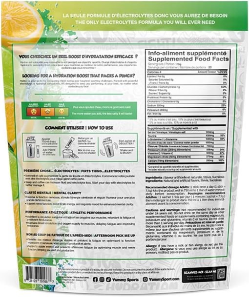 Électrolytes Hydra + Citron lime  (sac de 20 sachets) – Image 3