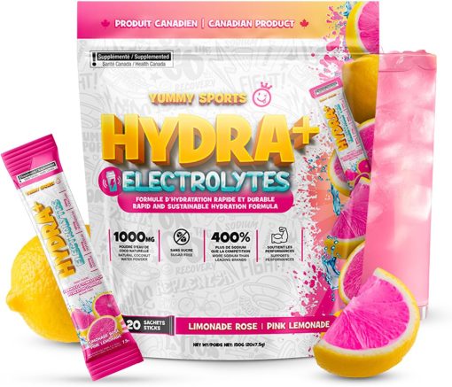 Électrolytes Hydra + Limonade rose (sac de 20 sachets)