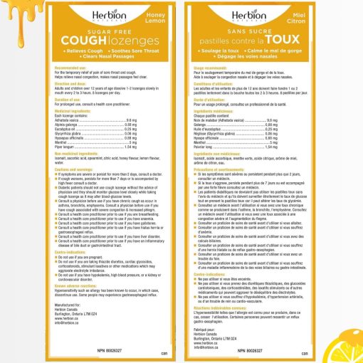 Pastilles contre la toux sans sucre - Miel et citron – Image 2