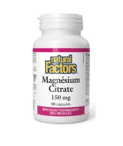 Magnésium (citrate) 150 mg - Natural Factors (90 capsules)