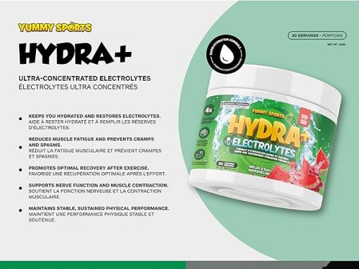Électrolytes Hydra+ Framboise bleue - pot de 30 portions – Image 2