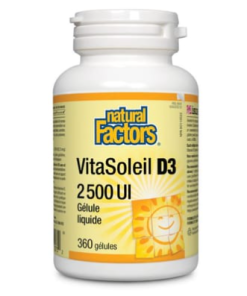 Vitamines D3 - 2500 UI Natural Factors (360 gélules)