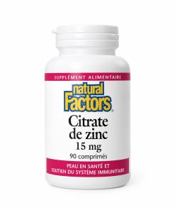 Zinc citrate 15 mg - Natural Factors (90 comprimés)